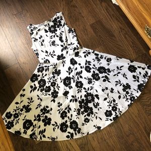 Black and White Fit and Flare Dress (WORN ONCE)